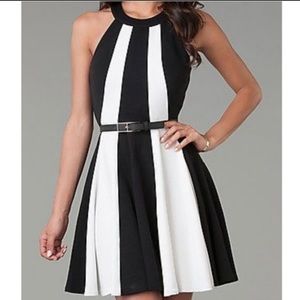 Navy and White Fit & Flare Dress 👗